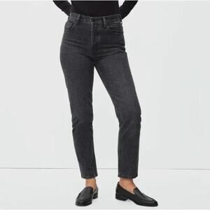 Everlane High Rise Straight Jean Black Wash Size 25 Ankle capsule minimal